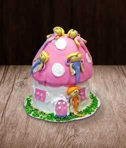 Tortas mergaitėms, tortas fėjų namelis